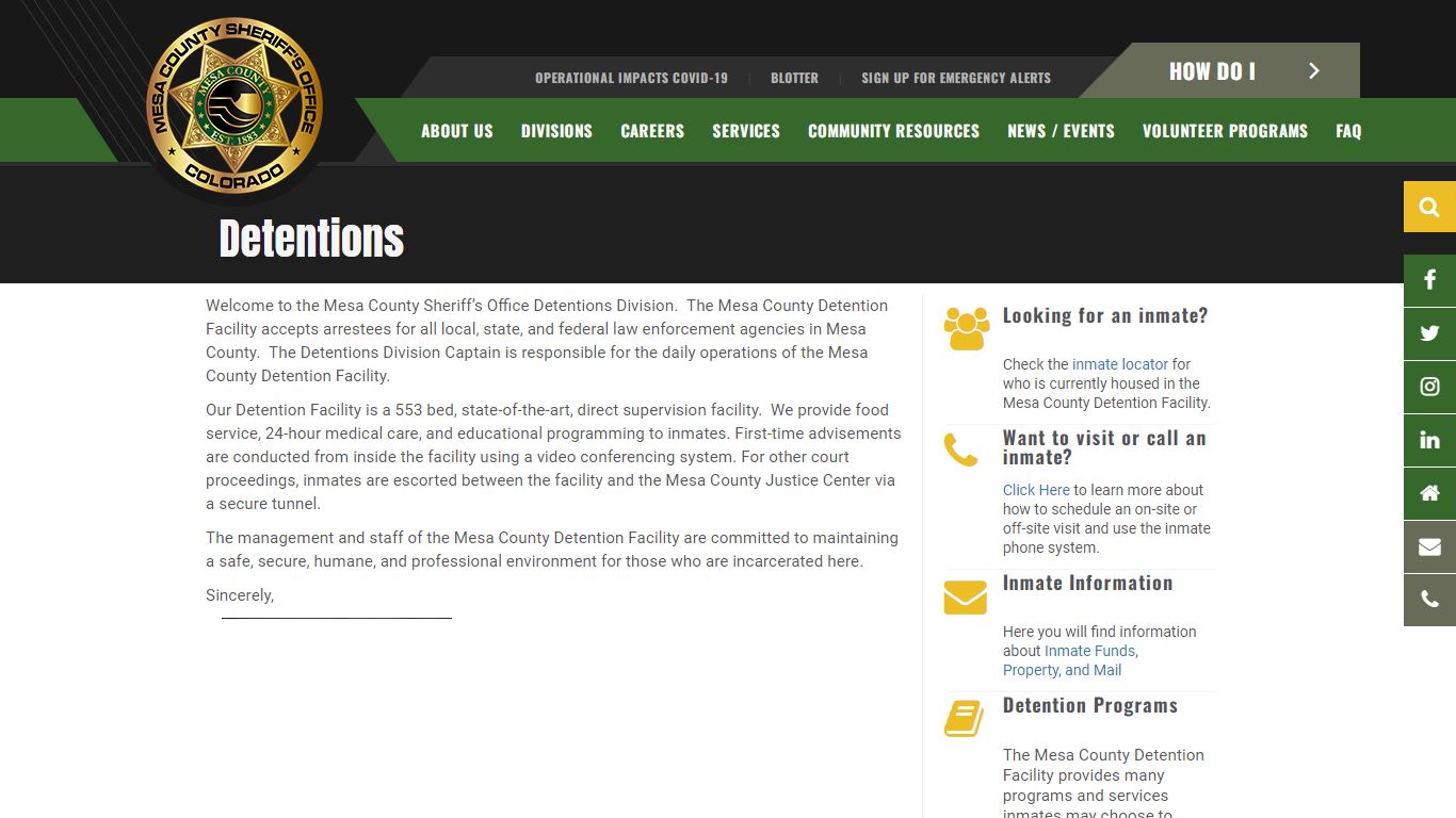 DETENTIONS - Mesa County Sheriff's Office - Mesa County ...